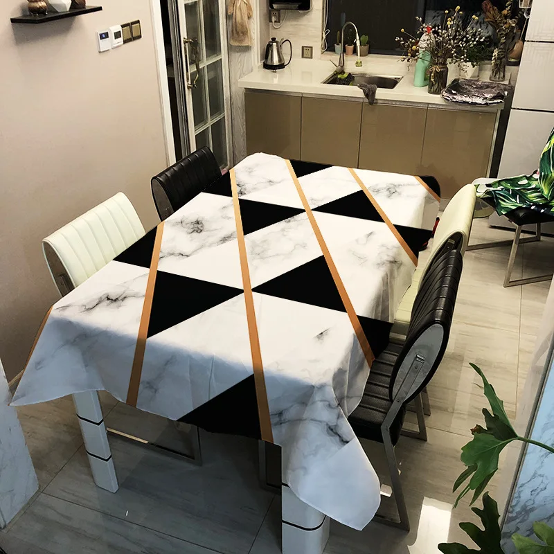 

Printed striped plaid pattern washable decorative household waterproof tablecloth