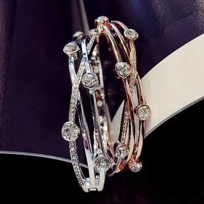 

YBB33 925 Silver Blue Crystal Bracelet Girls Embedded Zircon Bracelet Deluxe Wedding Gift