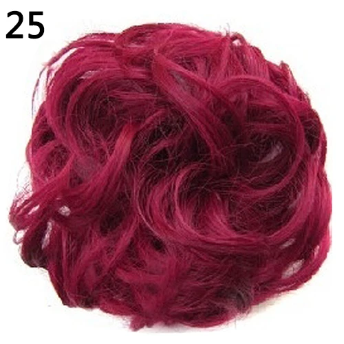 

1 piece Heat Resistant Synthetic Hair Elastic Chignon Hairpiece Curly Bun Mixs Gray Blond Natural Chignon Hair Extension