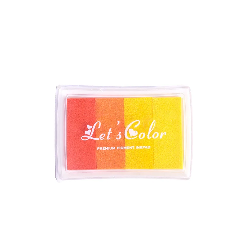 Orange Yellow DIY Creative Big Ink pad tool 6 Colors set Gradients Rubber Roller Self-Inking Stamps for Scrapbooking/Card making Decorations - Color: Orange Yellow
