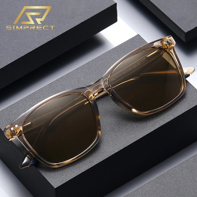 

SIMPRECT Rectangle Polarized Sunglasses Women 2023 Luxury Brand Designer UV400 High Quality Vintage Retro Square Sun Glasses Men