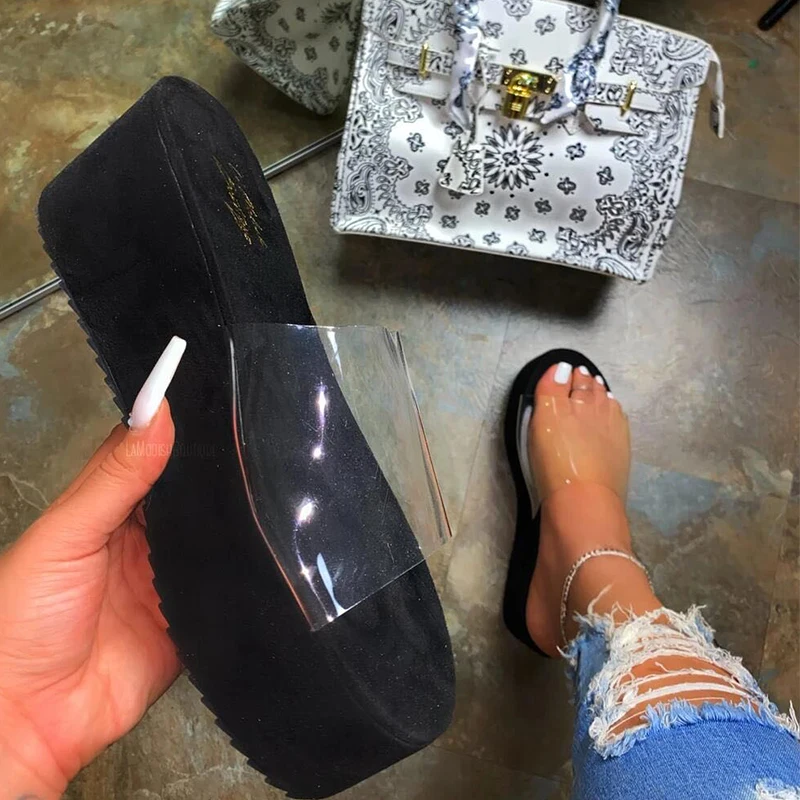 Новинка 2020 года Женские сандалии Шлепанцы с банданой на толстой подошве Женская