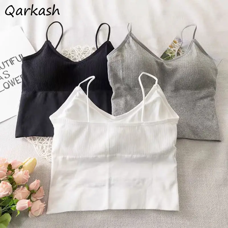 

Camisoles Women Knitted Solid Daily Top All-match Backless Summer College Casual Simple Feminino Korean Style Sleeveless Clothes