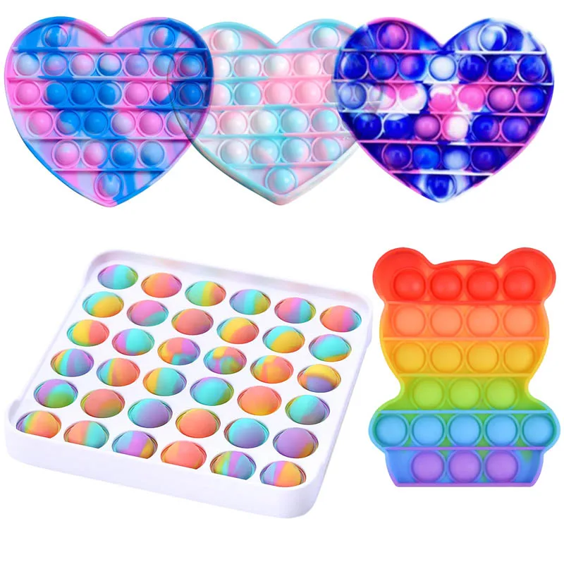 

Fidget Reliver Stress Toys Rainbow Push It Bubble Antistress Toys Simple Dimple Sensory Toy To Relieve Autism Desktop Game