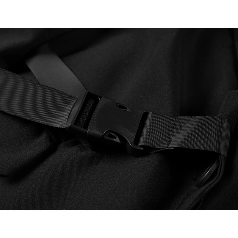 Женский блейзер с карманами черный свободный Готический отложным воротником и