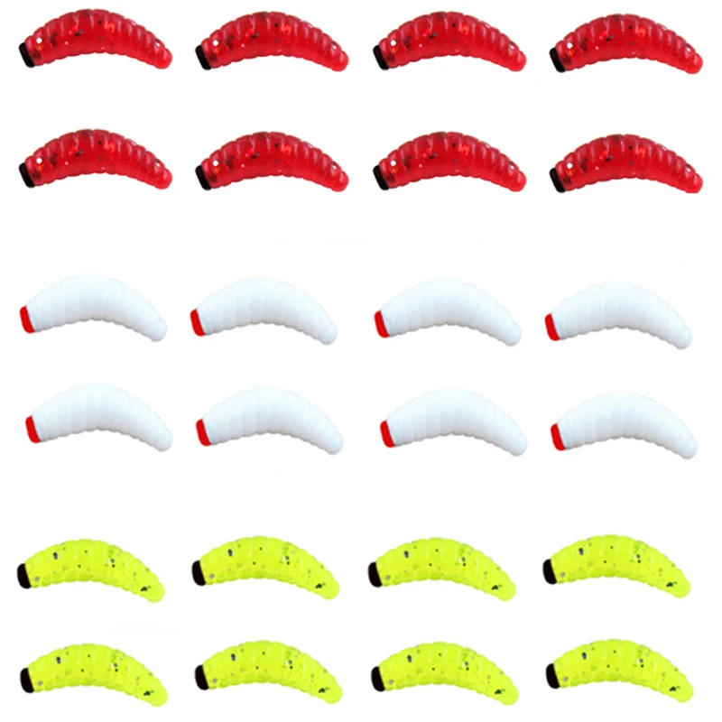 Приманка для рыбалки с реалистичным запахом рыбы Красные мягкие приманки-червяки 35 мм-75 мм Черви Силиконовые искусственные приманки 20-100 шт.