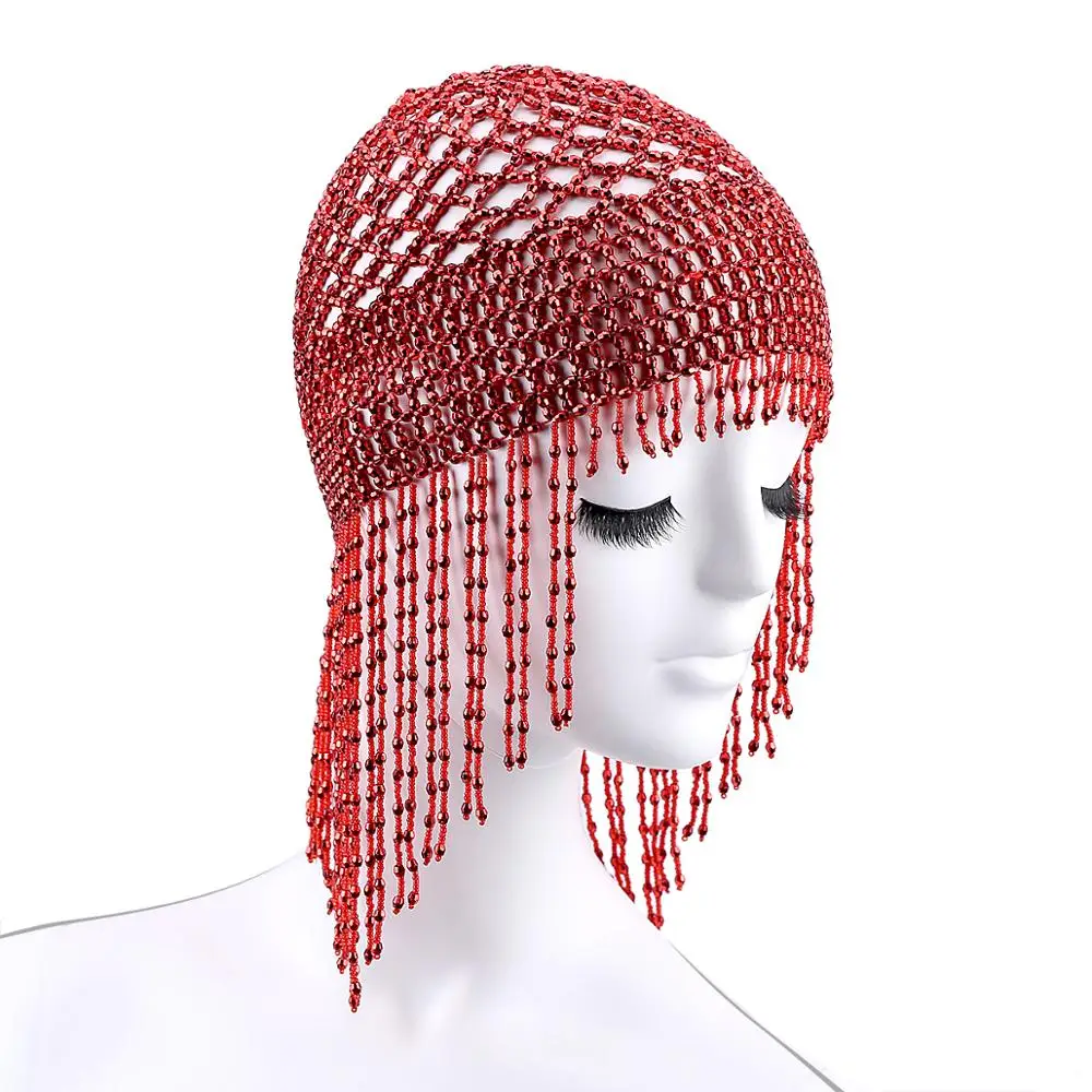 Girls Womens Exotic Cleopatra Beaded Belly Dance Head Cap Hat / Hair Accessory / Headpiece for Party Wedding Showing 1015 images - 6