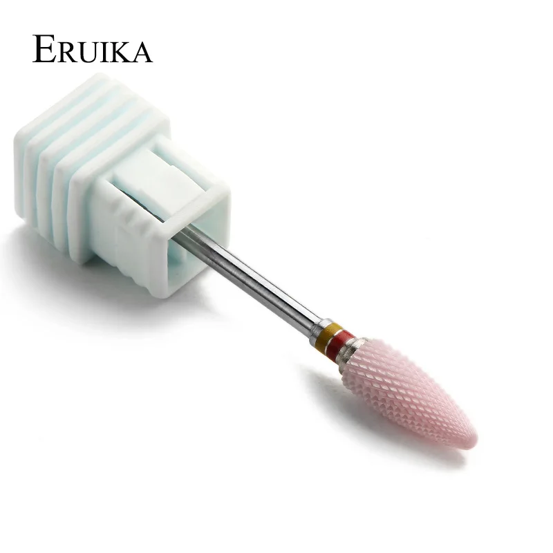 ERUIKA, 1 шт., 3/32 дюйма, лучший розовый керамический сверло для ногтей, электрическая вращающаяся пилочка для ногтей, инструменты для маникюра - Цвет: NO5
