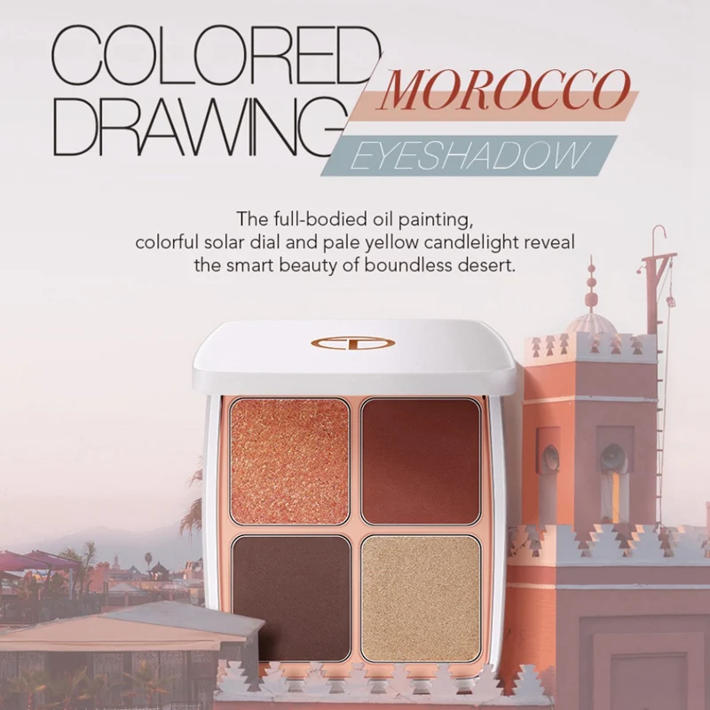 4 Цвета Матовая блестящая палитра теней для век стойкие водонепроницаемые тени