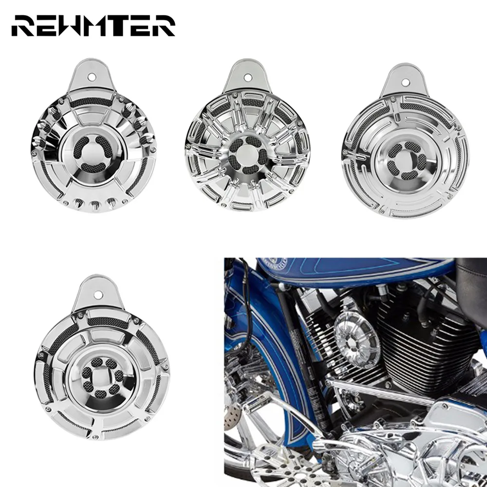

Motorcycle Horn Cover Speaker Cover Aluminum For Harley Chrome Big Twin Cam 1991-2015 2016 2017 For Harley Sportster XL 07-17 18