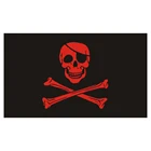 Флаг красный пиратский 3x5 футов, баннер 100D 150x90 см, полиэстер, латунные люверсы, флаг на заказ