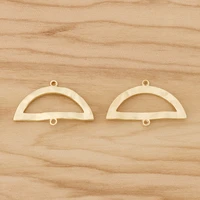 20 pieces matte gold color hollow fan shaped half round connectors charms pendants for necklace earring jewellery accessories