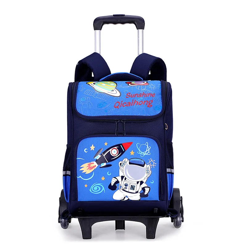 2/6 Детские рюкзаки на колесиках школьный ранец для мальчиков детские школьные