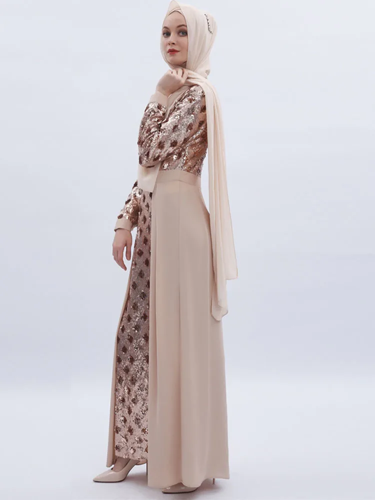 Арабское облегающее мусульманское платье размера плюс шифоновое с вышивкой и