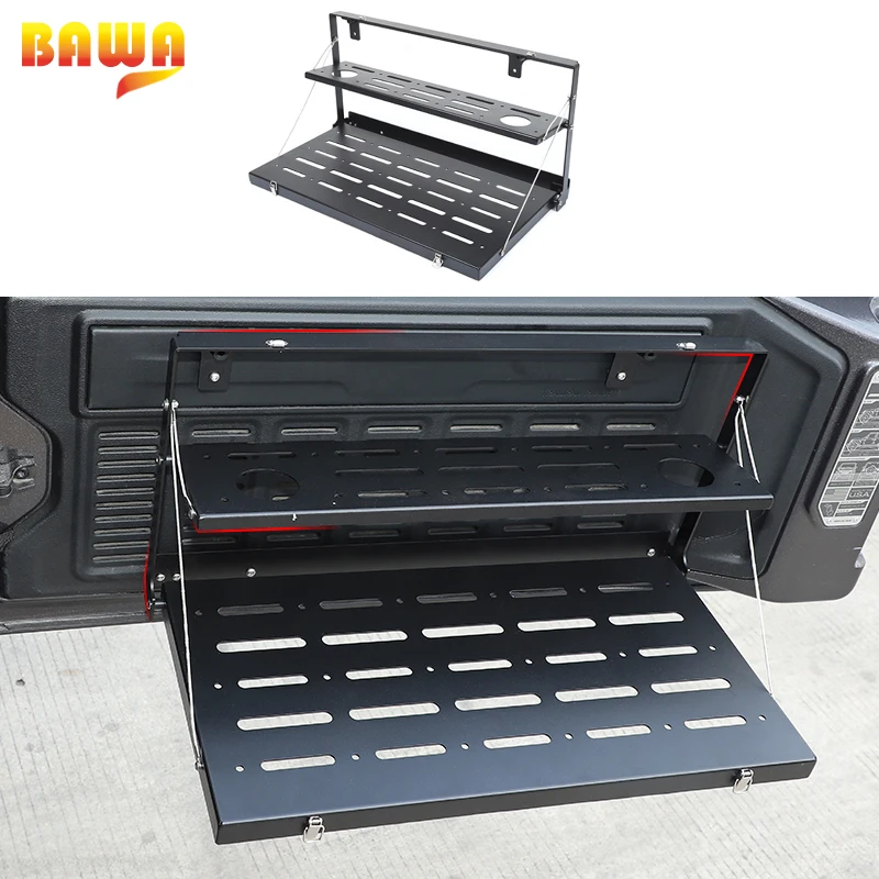 

BAWA Car Rear Door Organizer Storage Rack For Jeep Wrangler JL 2018 2019 2020 2021 Trunk Tailgate Organizer Rack Accessories