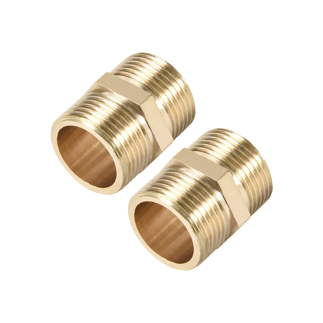 

Brass Pipe Fitting Connector Straight Hex Nipple Coupler Male Thread Hose Fittings Gold Tone 33mm 2pcs