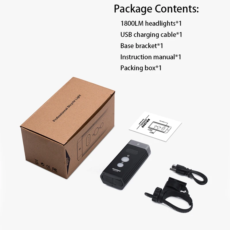 Рокброс 1800 люменов передний свет велосипедный свет фокусировка луча фары MTB шоссейного велосипеда руля свет 5000 мАч Портативный аккумулятор фонарик.