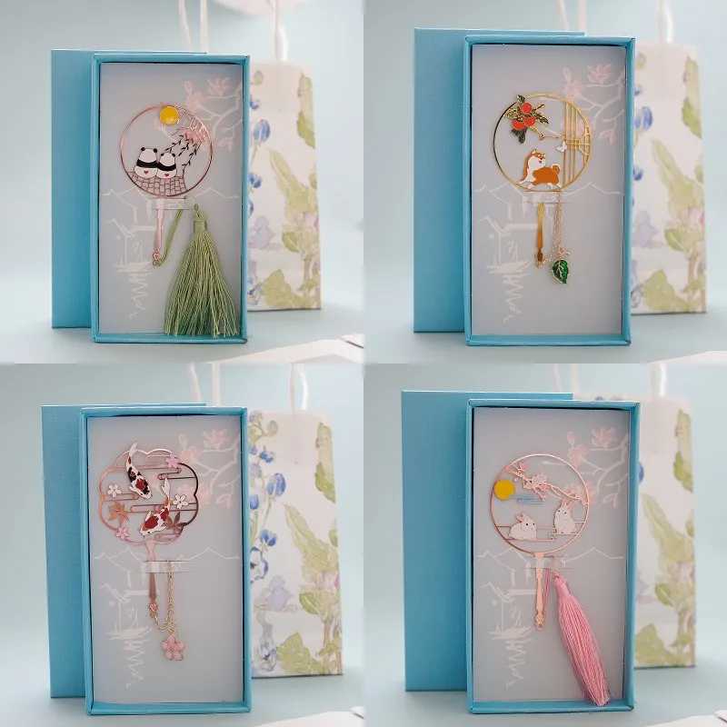 1 шт. креативный китайский стиль кошка рыба узор кисточка металлическая подвеска