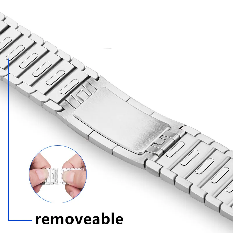 remove silver Ремешок Lerxiuer из нержавеющей стали для apple watch band apple watch 4 apple watch 4 0 мм 38 мм 42 мм 44 мм аксессуары для наручных часов - Цвет ремешка: remove silver
