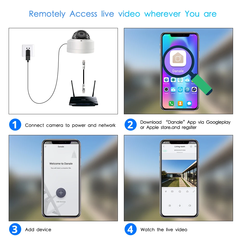 Умная купольная IP-камера 4K POE водонепроницаемая камера видеонаблюдения с