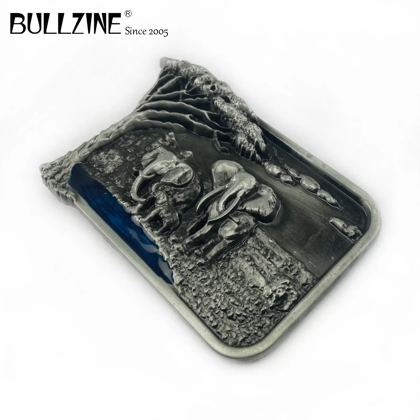 В Bullzine слон пряжки ремня с оловянной отделкой FP-03252 длительное хранение | Дом и сад