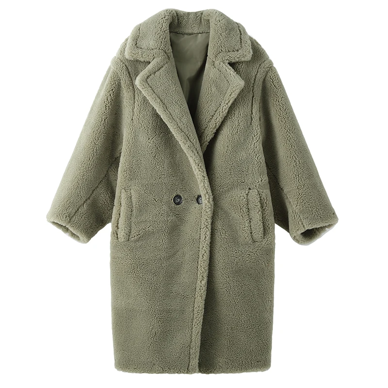 light green PUDI, новинка, женская мода, натуральный овечий мех, пальто для девочек, для отдыха, однотонная плюшевая куртка, пальто ct817 - Цвет: light green