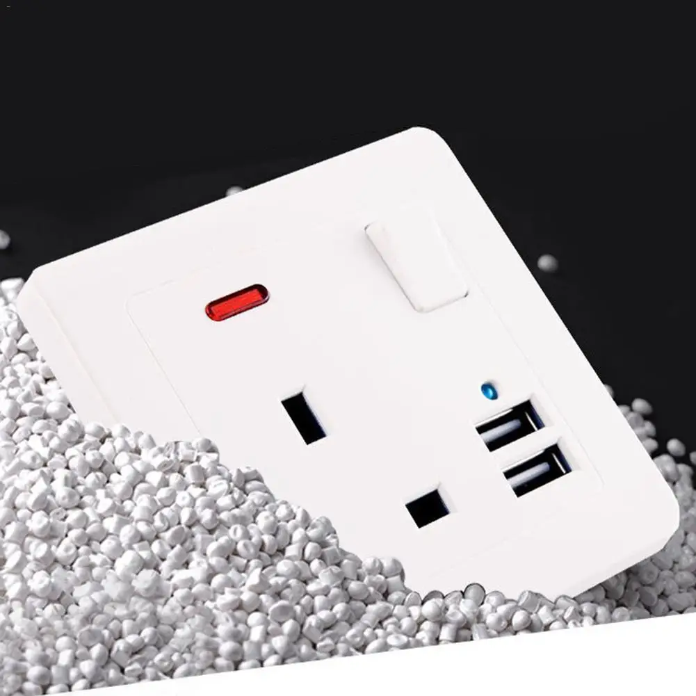 Двойная розетка питания с USB розеткой розетка Великобритании 13А смартфон высокоскоростное зарядное устройство Порт пластины настенная электрическая розетка
