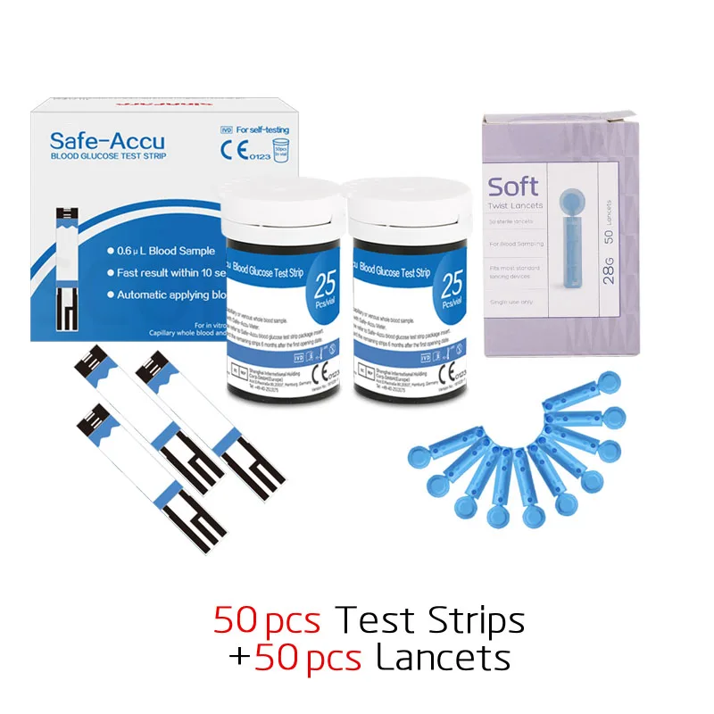 50 strip and Lancet Accu, глюкометр для измерения уровня сахара в& Тесты полоски и Ланцеты 50/100 шт комплект глюкометра для диабетиков измеритель уровня сахара в крови для диабетиков Тесты er - Цвет: 50 strip and Lancet