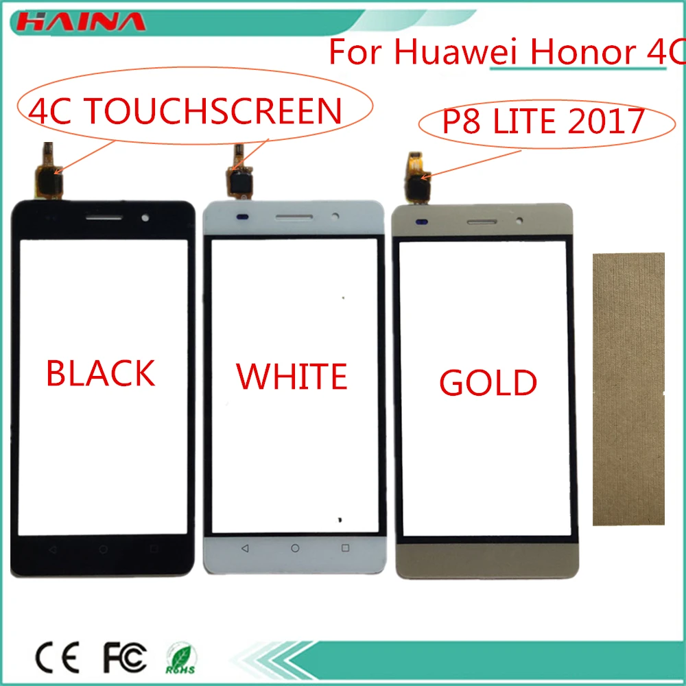 P8 Lite сенсорный экран Сенсорная панель Переднее стекло для Huawei Honor 4C G Play Mini CHC U03 U01
