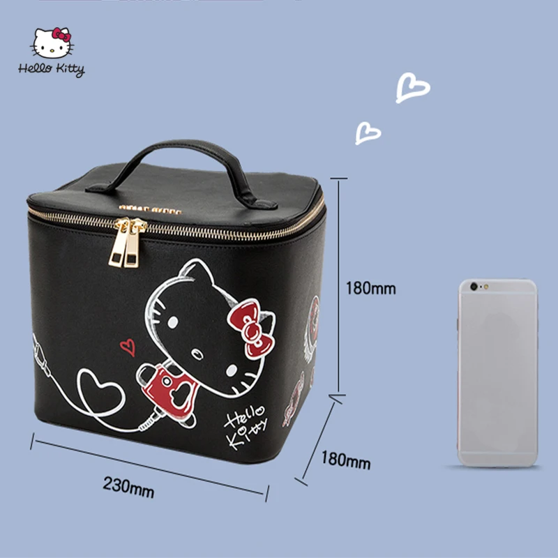 Женская сумочка для косметики Hello Kitty удобная переносная сумка на плечо макияжа