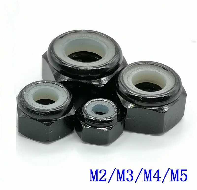10~50pc M2/M3/M4/M5 Nylon Insert Self-Lock Aluminum Nuts Hex Lock Nut 10 Colors 