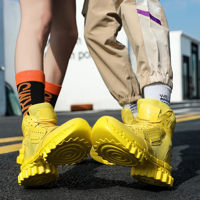 Новые Индивидуальные высокие парные ботинки модные однотонные классные уличные