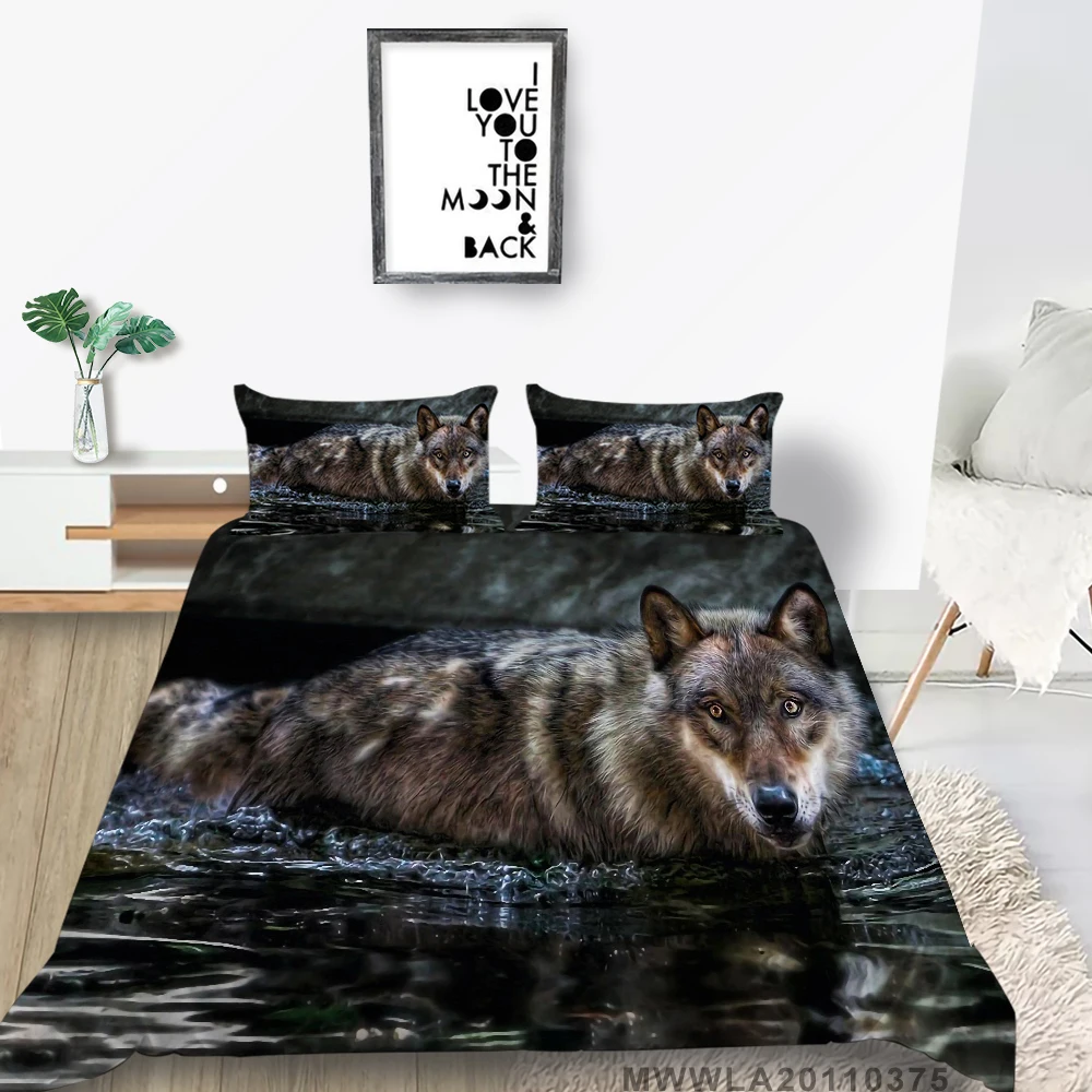 

3D Bedding Set Luxury Duvet Cover Set Animals Comforter Cover Set Cool Wolf Printing 2/3 Pcs Hot Selling
