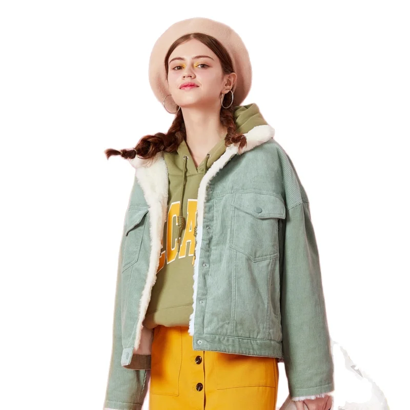 SEMIR Женская Вельветовая куртка с ворсом нагрудным карманом и наклонным женская