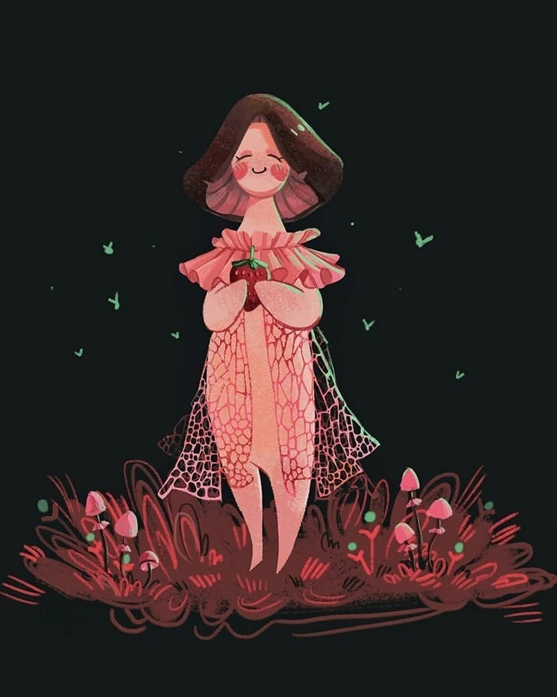 

Cartoon Mushrooms DIY Oil Painting By Numbers HandPainted Kits Drawing Pictures By Numbers Portrait Home Decortion Gift