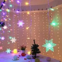 indoor outdoor flashing fairy lights curtain light holiday party new year decor christmas snowflake led string light