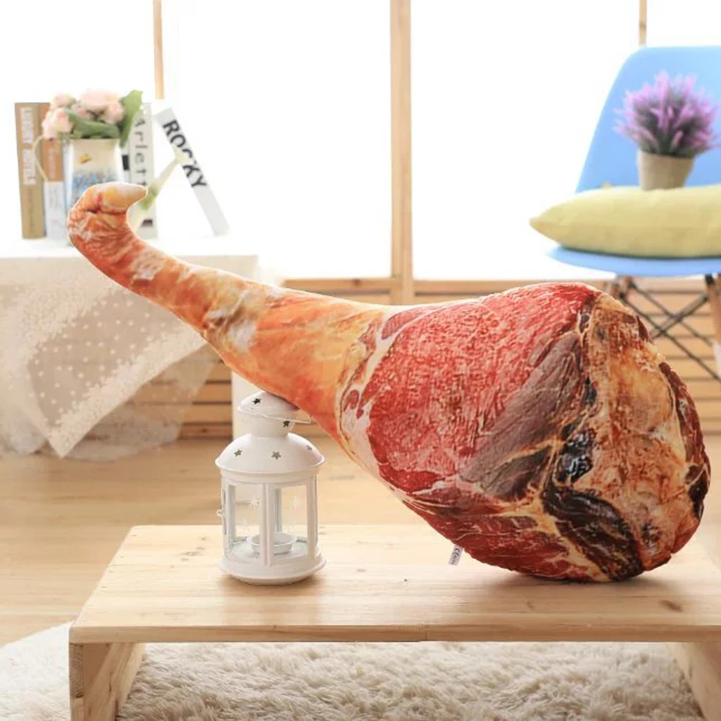 3D Simulation Creative Ham Design Stuffed Pillow Plush Toy Cushions Kids Children Birthday Xmas Gift
