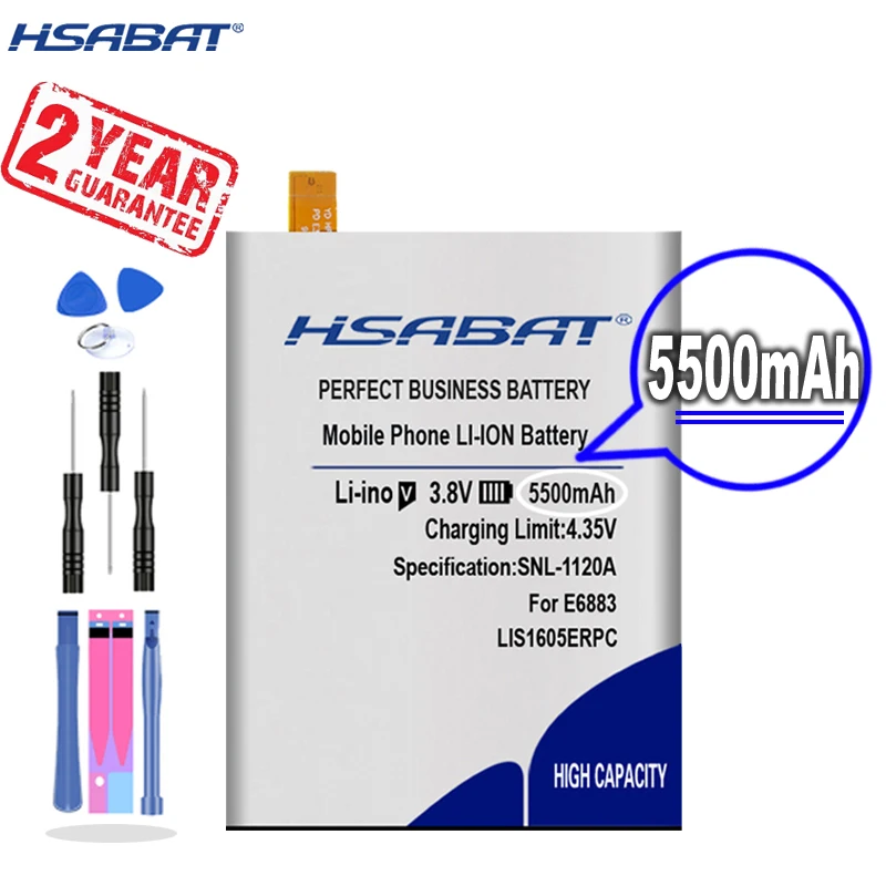 Новое поступление [HSABAT] 5500mAh LIS1605ERPC Сменный аккумулятор для SONY Xperia Z5 Premium Z5P Dual E6883