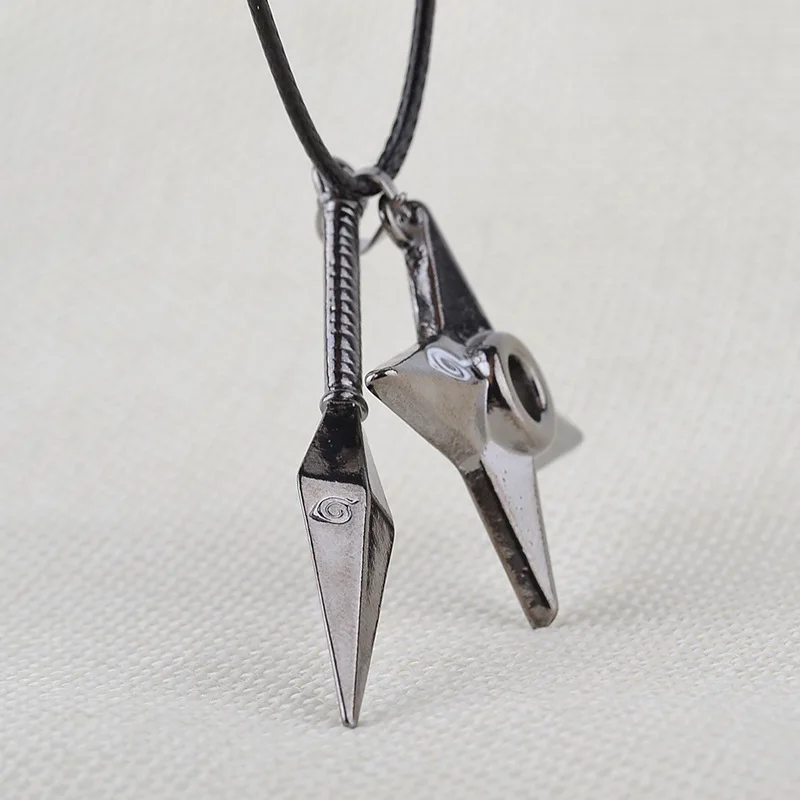 

Free Shipping Anime Naruto Necklace Kunai Shuriken Dart Weapon Konoha Pendant Uzumaki Naruto Cosplay Necklace Men Jewelry Gift