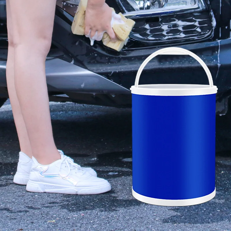 

13L Bucket for Fishing Folding Bucket Car Wash Outdoor Fishing Supplies Square Bathroom Kitchen Camp Bucket