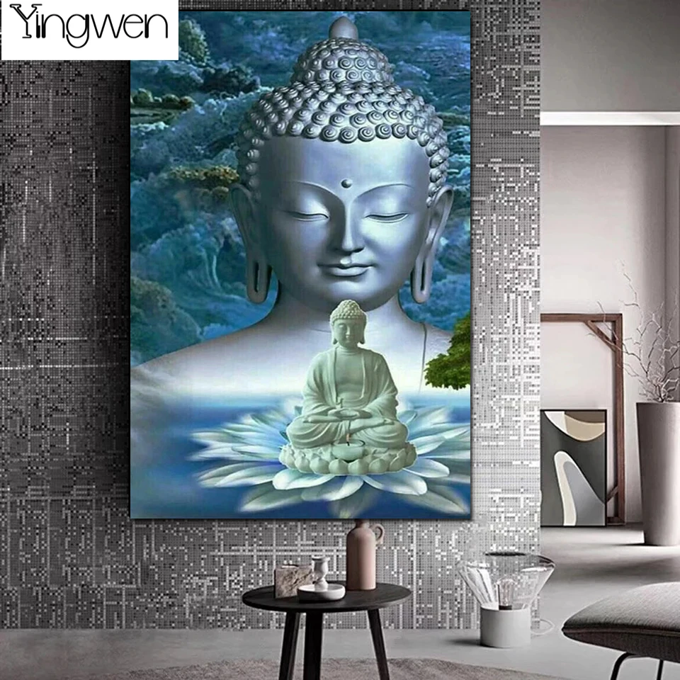 

5D DIY Diamond Painting Full Square Round Drill Religious Buddha Diamond Embroidery Cross Stitch Kit Mosaic Home Decoration Gift