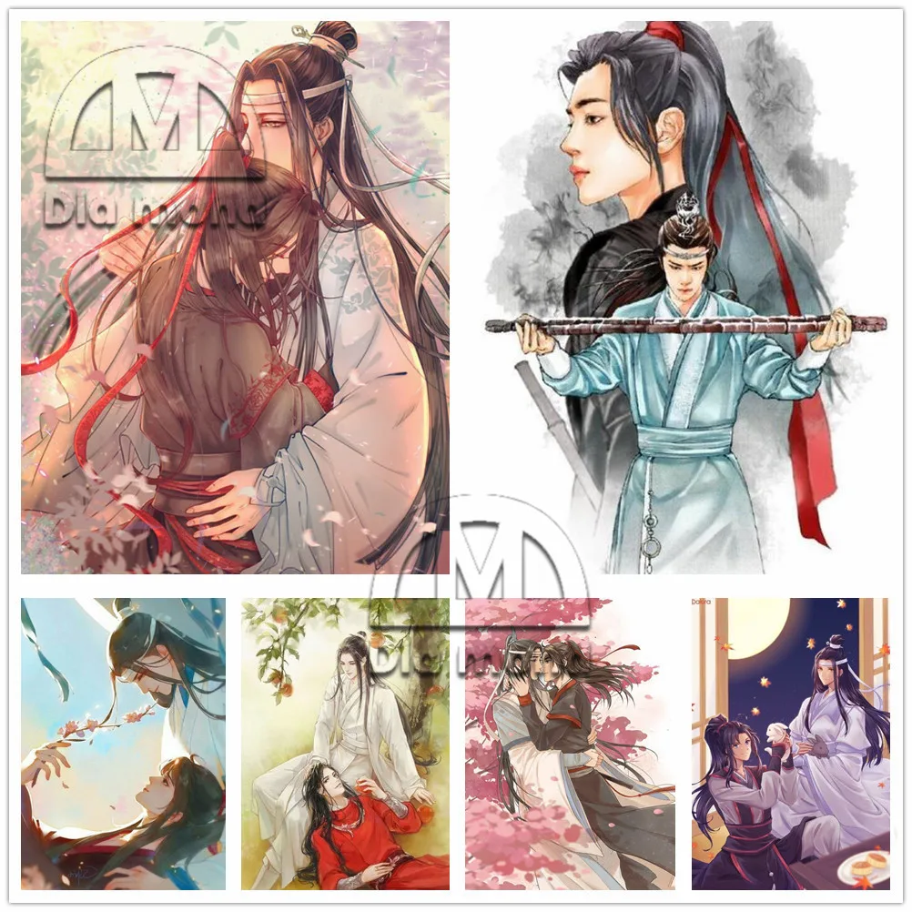 

Mo Dao Zu Shi Anime Diy Diamond Painting Magic Master Full Drill Diamond Embroidery Cross Stitch Mosaic Art Home Decor Stickers