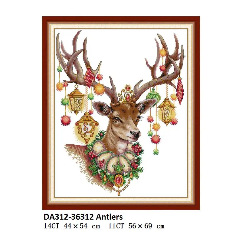 Cross Stitch DA312 Joy Sunday рога Счетный штампованный Набор для вышивки крестом 14ct 11ct Aida ткань Печатный холст для вышивки набор DMC DIY рукоделие - Цвет: Cross Stitch DA312