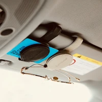 2021 june new car glasses clip cowhide car spectacle frame leather garage card holder