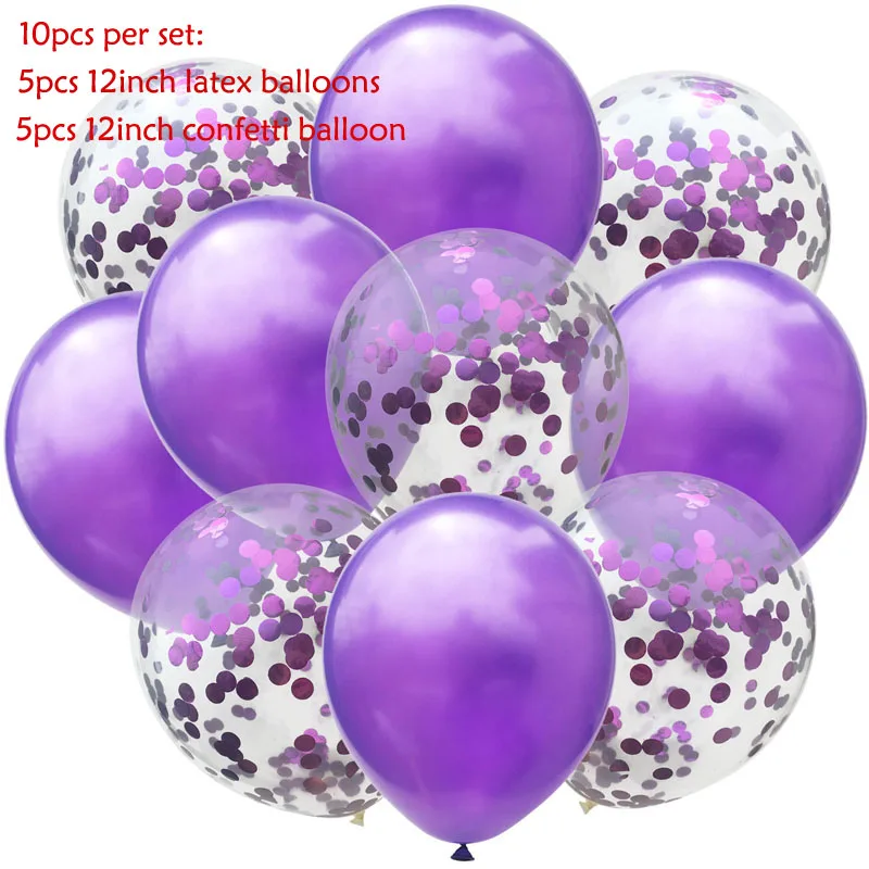 10pc(Pruple) 14 шт./лот, набор конфетти из смешанного розового золота с воздушным шаром на день рождения, воздушный шар на свадьбу, день рождения, декоративный шар, сделай сам - Цвет: 10pc(Pruple)