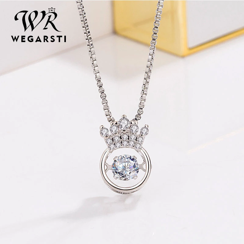 Женский чокер из серебра 925 пробы с круглой подвеской в виде короны|Ожерелья| |