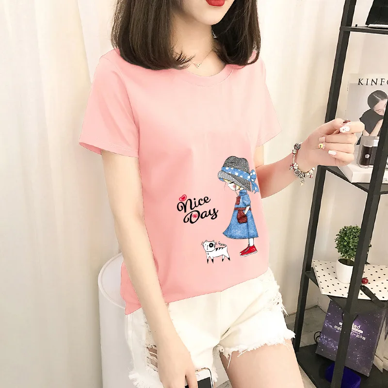 

2021 Women T Shirt Copy Cat design T-Shirt cute girl Tops fashion cool casual Tee white