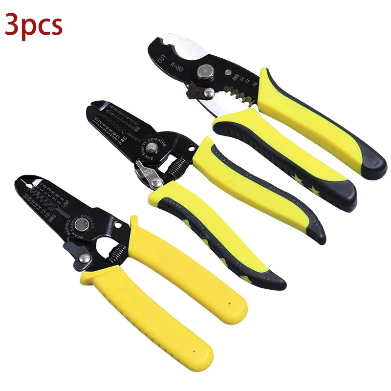 

3Pcs/Set Hand tool Crimping Pliers 9Types Of Jaws Suitable For Insulation And Insulation And Spring Plug Terminals crimping tool