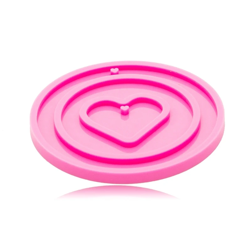 

Shiny Christmas Decoration Circle Love Shape Epoxy Resin Mold Keychain Casting Silicone Mould DIY Crafts Pendant Tool