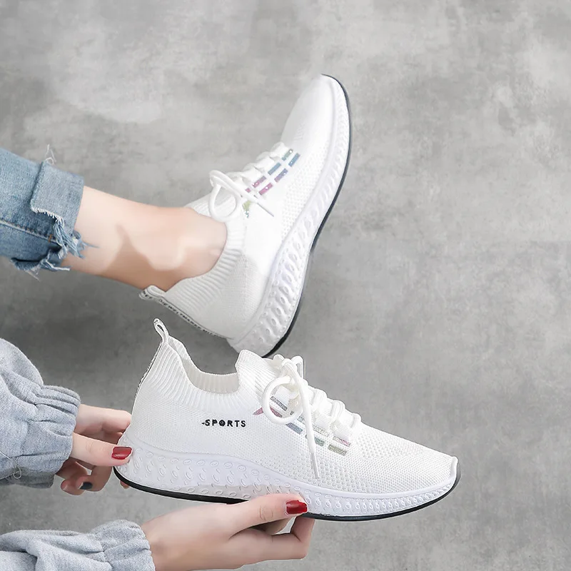 WFL Women Shoes Running Casual Wild Women's 2020 Spring New Breathable Mesh Surface Sneakers Lace-up Zapatos Mujer | Обувь